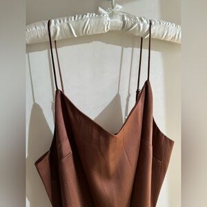 Silk brown Club Monaco jumpsuit.